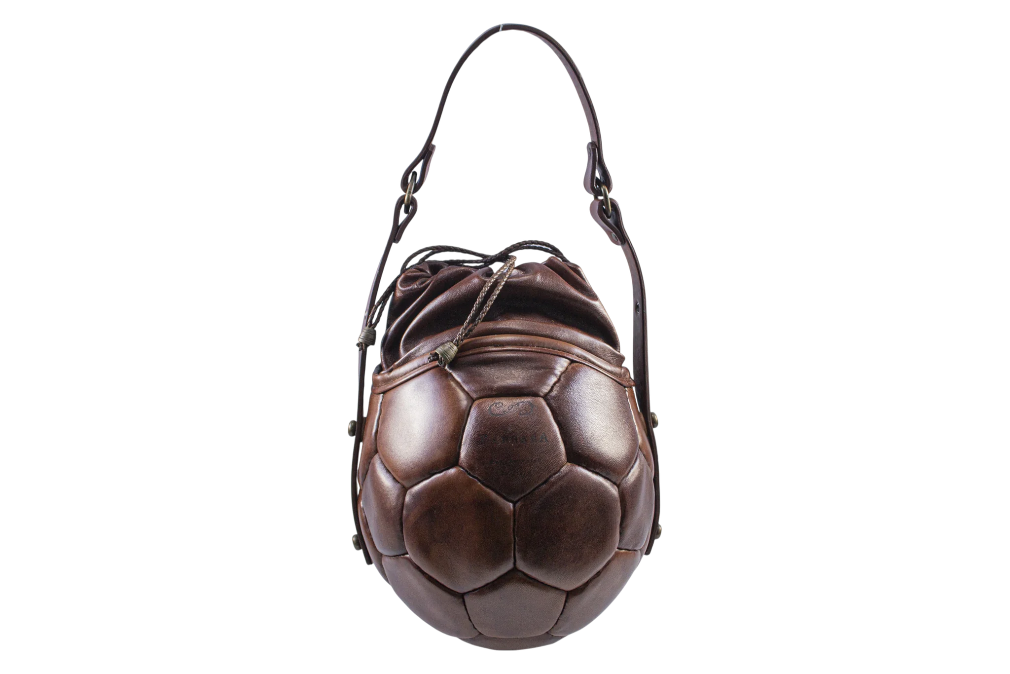 PANGAEA Round Bag marrone scuro con chiusura marrone scuro, vista frontale